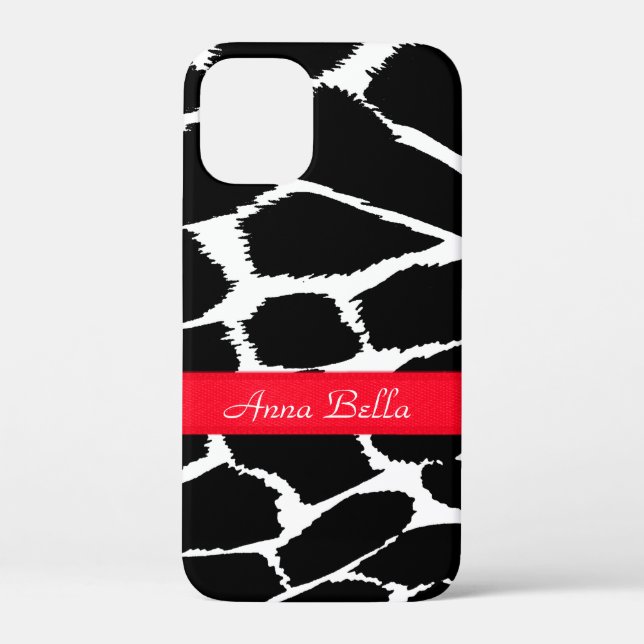 Zebra-Tierabdruck Schwarz-weiß und rot Case-Mate iPhone Hülle (Rückseite)