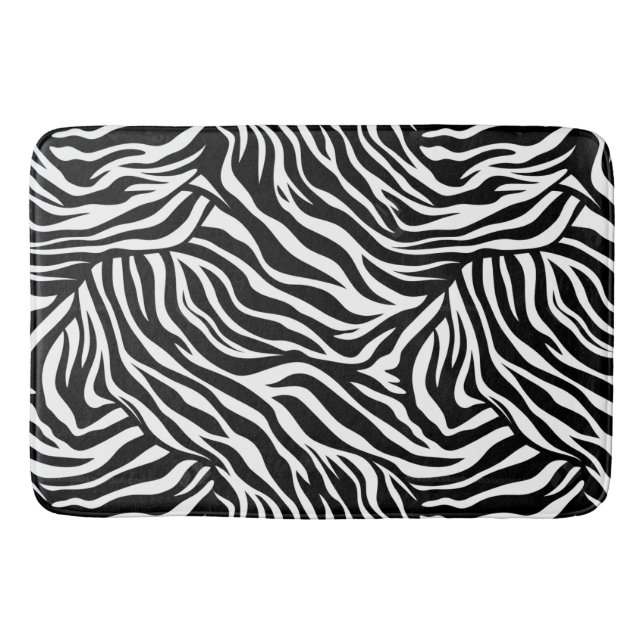 Zebra-Tierdruck-Badezimmerteppich Badematte (Vorderseite)