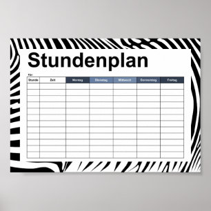 Zebra-Tierdruck Poster