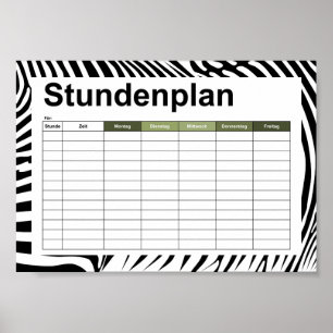 Zebra-Tierdruck Poster