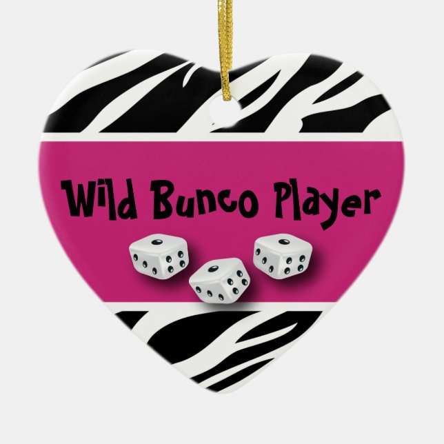 Zebra-Tierdruck wilder Bunco Spieler Keramik Ornament (Vorne)