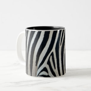 Zebra-Tierhaut-Fell-Textur-Natur-Streifen-Muster Zweifarbige Tasse