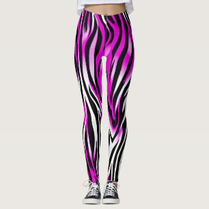 Zebra Tiger Stripe Pink Wilde Tiere Hautmuster Leggings