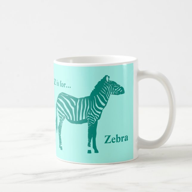 Zebra - Türkis und Aqua Kaffeetasse (Rechts)