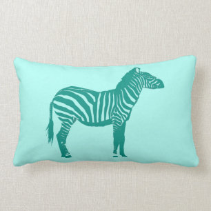 Zebra - Türkis und Aqua Lendenkissen
