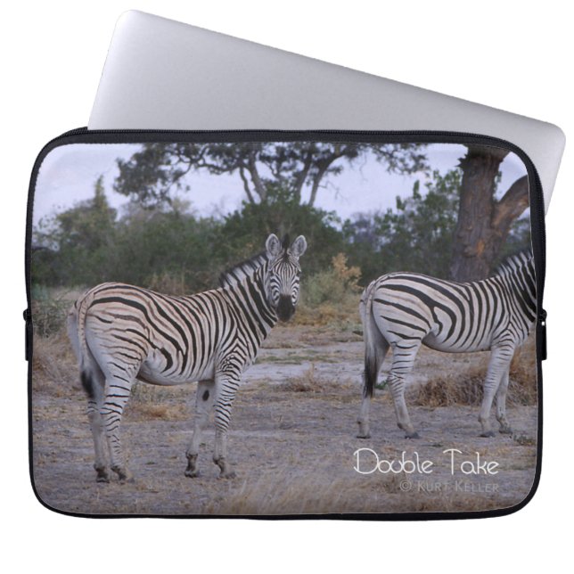 Zebra Twins Double Take Foto Laptopschutzhülle (Vorderseite)