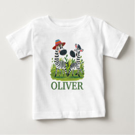 Zebra Twins in freier Wildbahn und Personalisierte Baby T-shirt