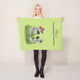 Zebra Twins in freier Wildbahn und Personalisierte Fleecedecke