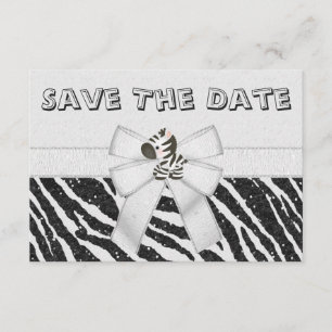 Zebra u. Druckbogen-Baby-Dusche Save the Date