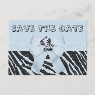 Zebra u. Druckbogen-Baby-Dusche Save the Date