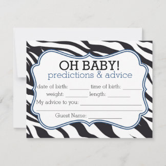 Zebra und Blue Zickzack Predictions & Advice Card Hinweiskarte