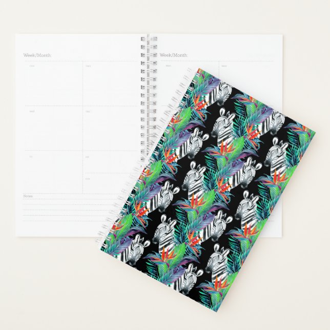 Zebra- und Exotic-Blume-Muster Planer (Anzeige)