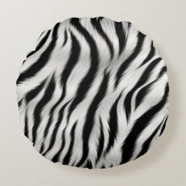 Zebra und Giraffe Print Rundes Kissen