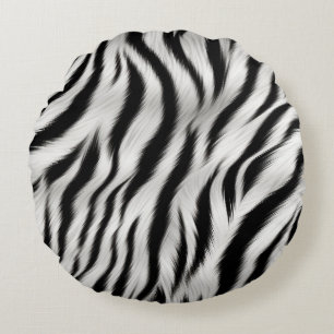 Zebra und Giraffe Print Rundes Kissen