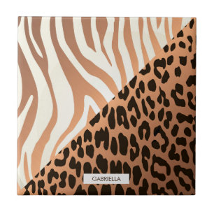 Zebra-und Leopard-Druck Fliese
