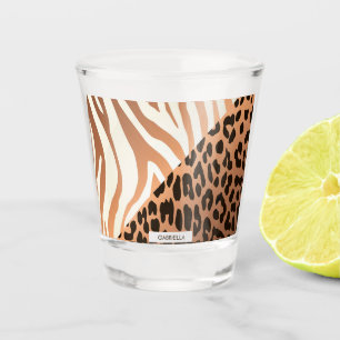 Zebra-und Leopard-Druck Schnapsglas