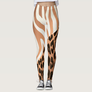 Zebra und Leopard Print Leggings