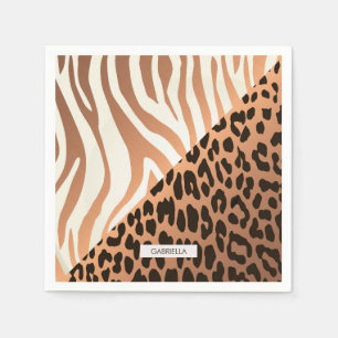 Zebra und Leopard Print Serviette