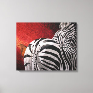 Zebra und Oxpecker Leinwanddruck