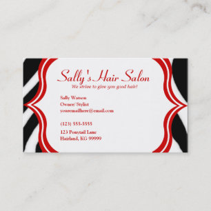 Zebra und rote Profil-Visitenkarte 2 Visitenkarte