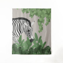Zebra unter Blättern Teppich