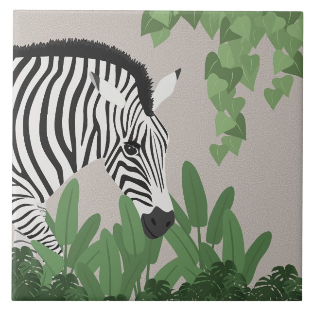 Zebra unter den Blätter Fliese (Vorderseite)