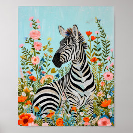 Zebra unter den Blooms 🦓 Poster