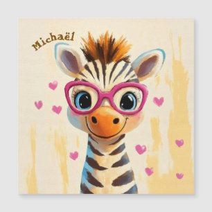 Zebra Valentinstag Herz Abzeichen Kinder Schule Magnetkarte