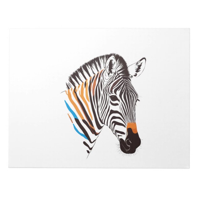 Zebra Vector Art mit lebhaften Farben Notizblock (Vorderseite)
