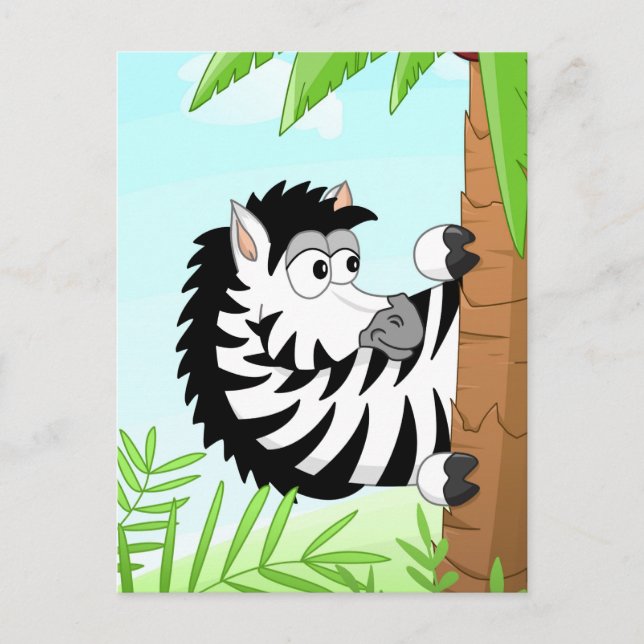 Zebra verbergen postkarte (Vorderseite)