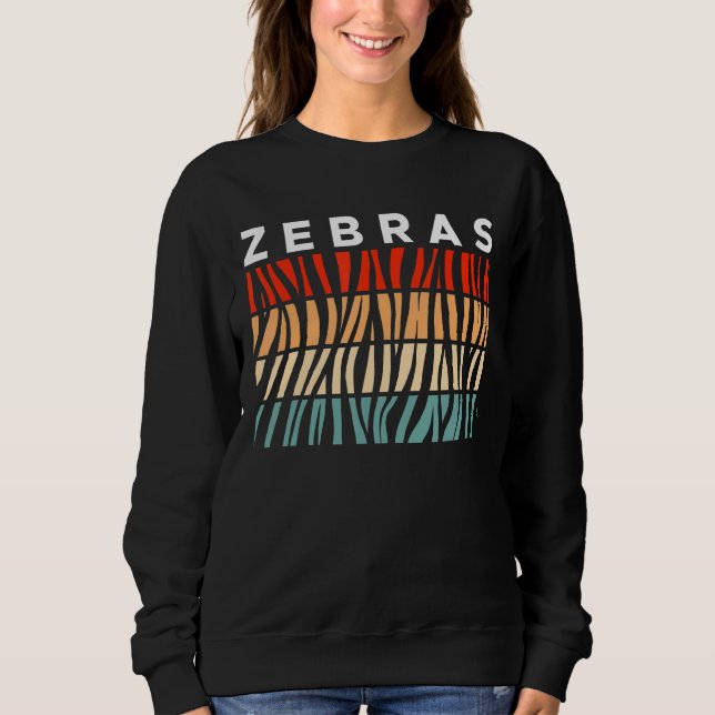 Zebra Vintag Retro Strip Sweatshirt (Vorderseite)