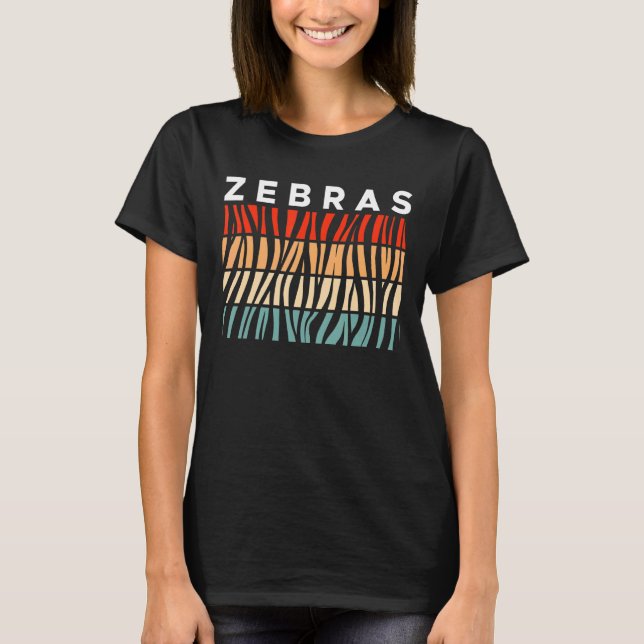 Zebra Vintag Retro Strip T-Shirt (Vorderseite)