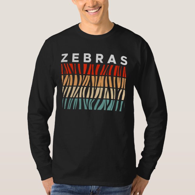 Zebra Vintag Retro Strip T-Shirt (Vorderseite)