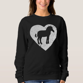 Zebra Vintag White Heart Animal Valentinstag Sweatshirt