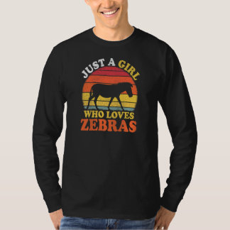 Zebra Vintage Nur Ein Mädchen Das Zebras Liebt T-Shirt