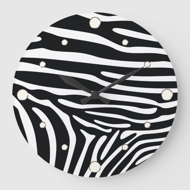 Zebra-Wandleuchte Große Wanduhr (Vorderseite)