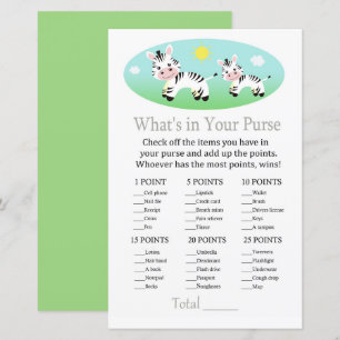 Zebra Was ist in deinem Handyspiel Babydusche?