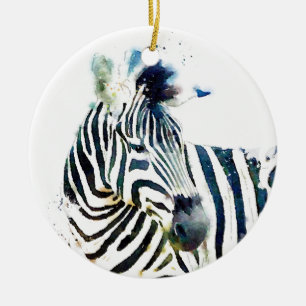 Zebra Watercolor Keramikornament