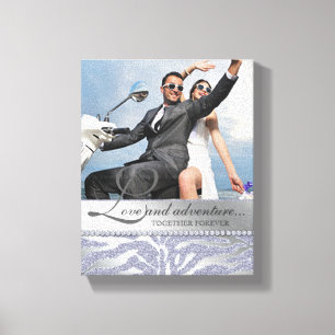 Zebra Wedding Verlobung Foto Leinwand Silver
