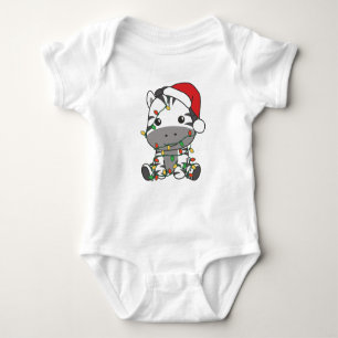 Zebra Weihnachts-Wintertiere Urlaub Zebras Baby Strampler