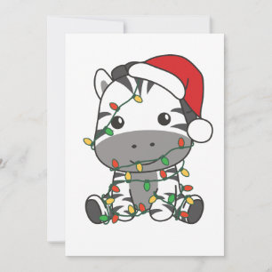 Zebra Weihnachts-Wintertiere Urlaub Zebras Feiertagskarte