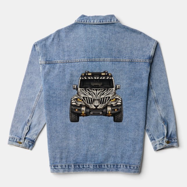 Zebra White Adventure SUV — BV-JZW Frontansicht Jeansjacke (Rückseite)