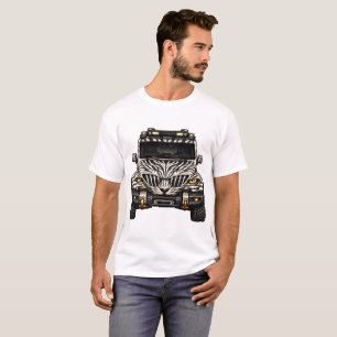 Zebra White Adventure SUV — BV-JZW Frontansicht T-Shirt
