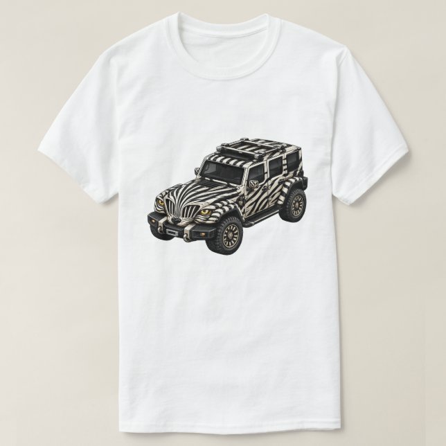 Zebra White Adventure SUV — BV-JZW T-Shirt (Design vorne)