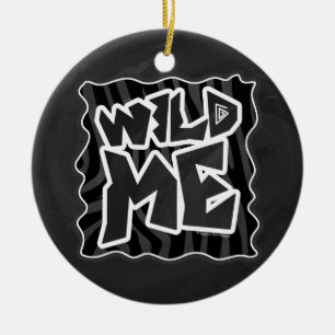 Zebra Wild me Black and Gray Keramik Ornament