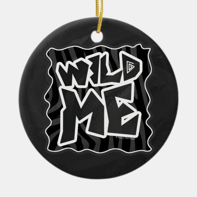 Zebra Wild me Black and Gray Keramik Ornament (Vorne)
