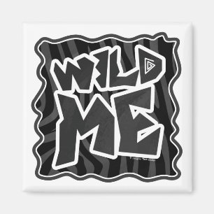 Zebra Wild me Black and Gray Magnet