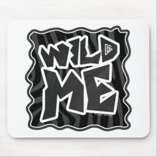 Zebra Wild me Black and Gray Mousepad