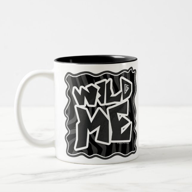 Zebra Wild me Black and Gray Zweifarbige Tasse (Links)