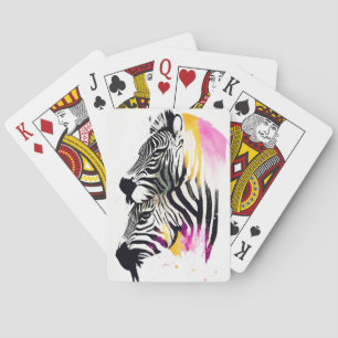 Zebra Wild Nature Animal Colors Malerei Spielkarten